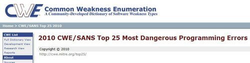       ,    Top 25 Most Dangerous Programming Errors?