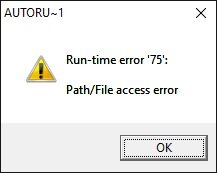 Дело о… «Run-time error '75': Path/File access error»