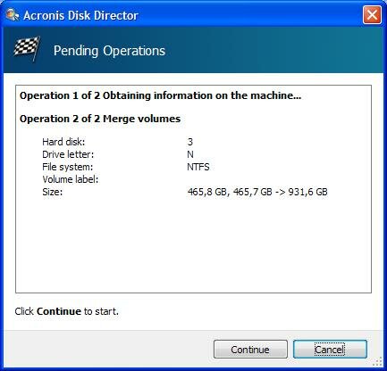 Как объединить логические диски с помощью Acronis Disk Director Home?