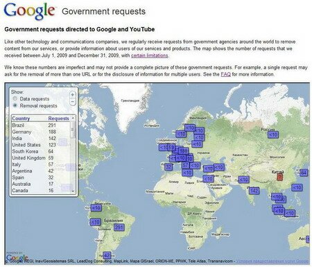 Google: Government requests