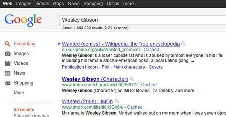 Wesley Gibson: No Results