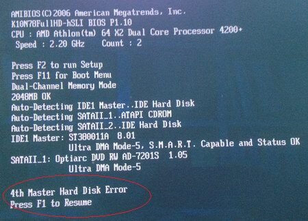 Дело о загадочном сбое жёсткого диска: «Hard Disk Error. Press F1 to Resume»