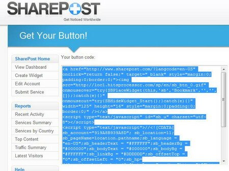 Как «расшарить» веб-страницу с помощью веб-сервиса SharePost?