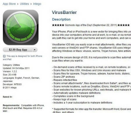 Apps for iPad: VirusBarrier
